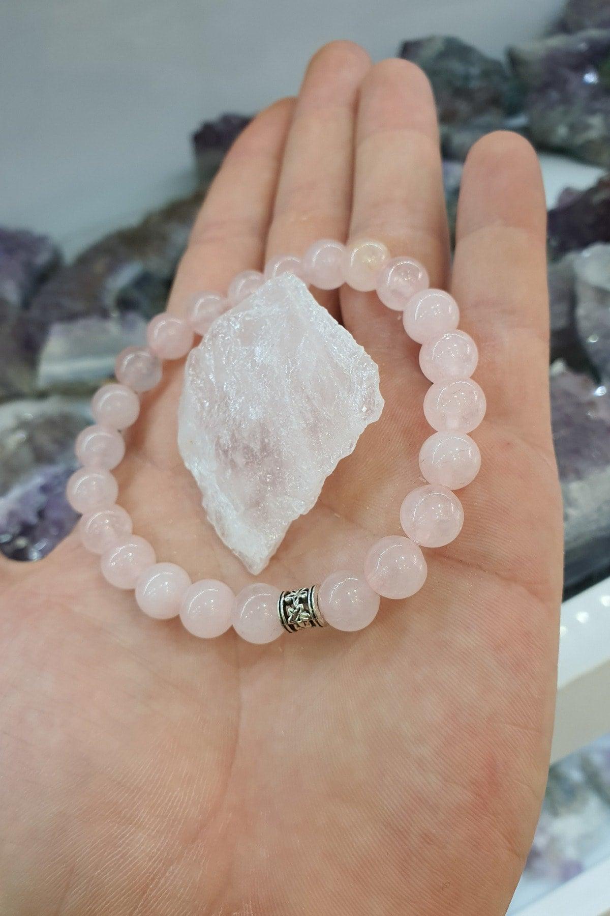 Rose Quartz Natural Stone Bracelet (with Stone Gift) 8 Mm - Swordslife