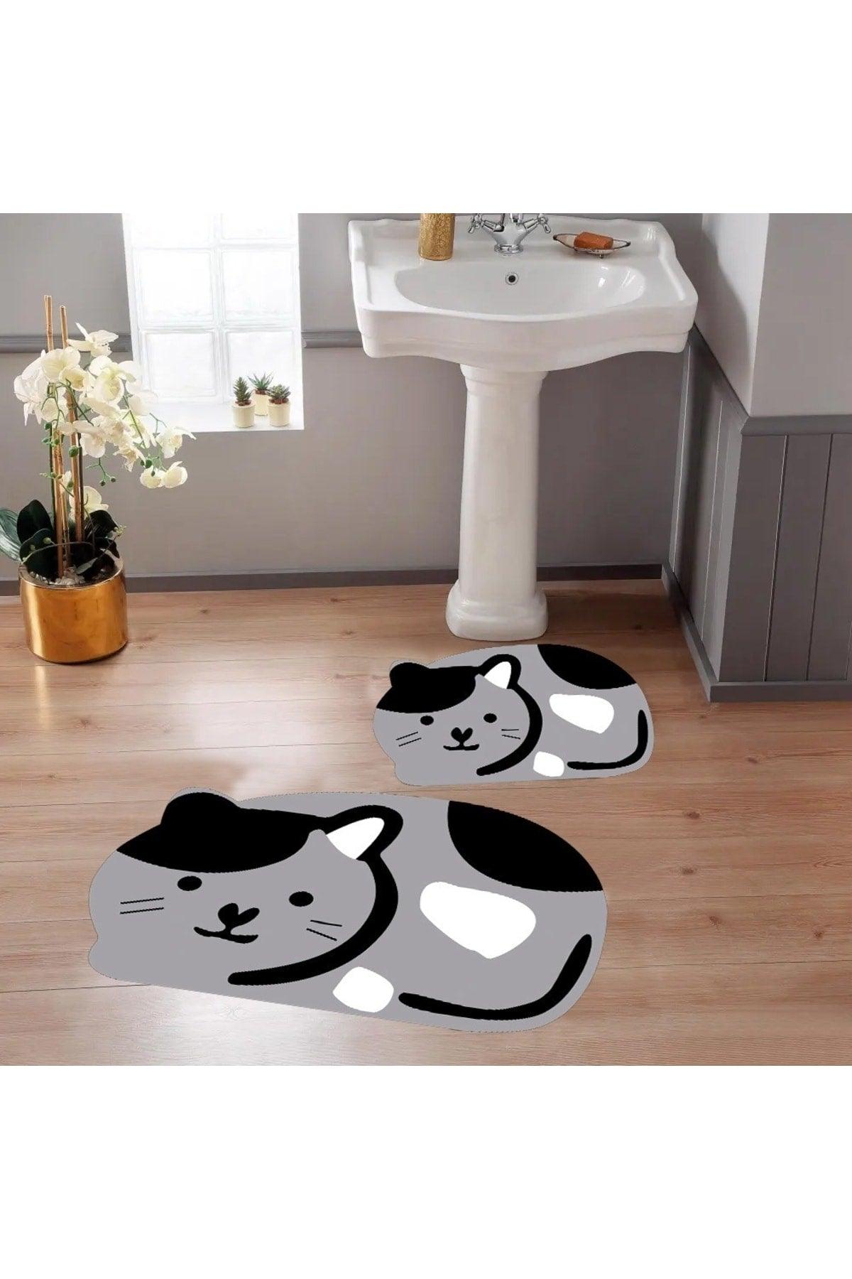 Cat Bath Mat, Closet Set, Non-Slip Floor Closet Set, Decorative Mat, Dowery - Swordslife