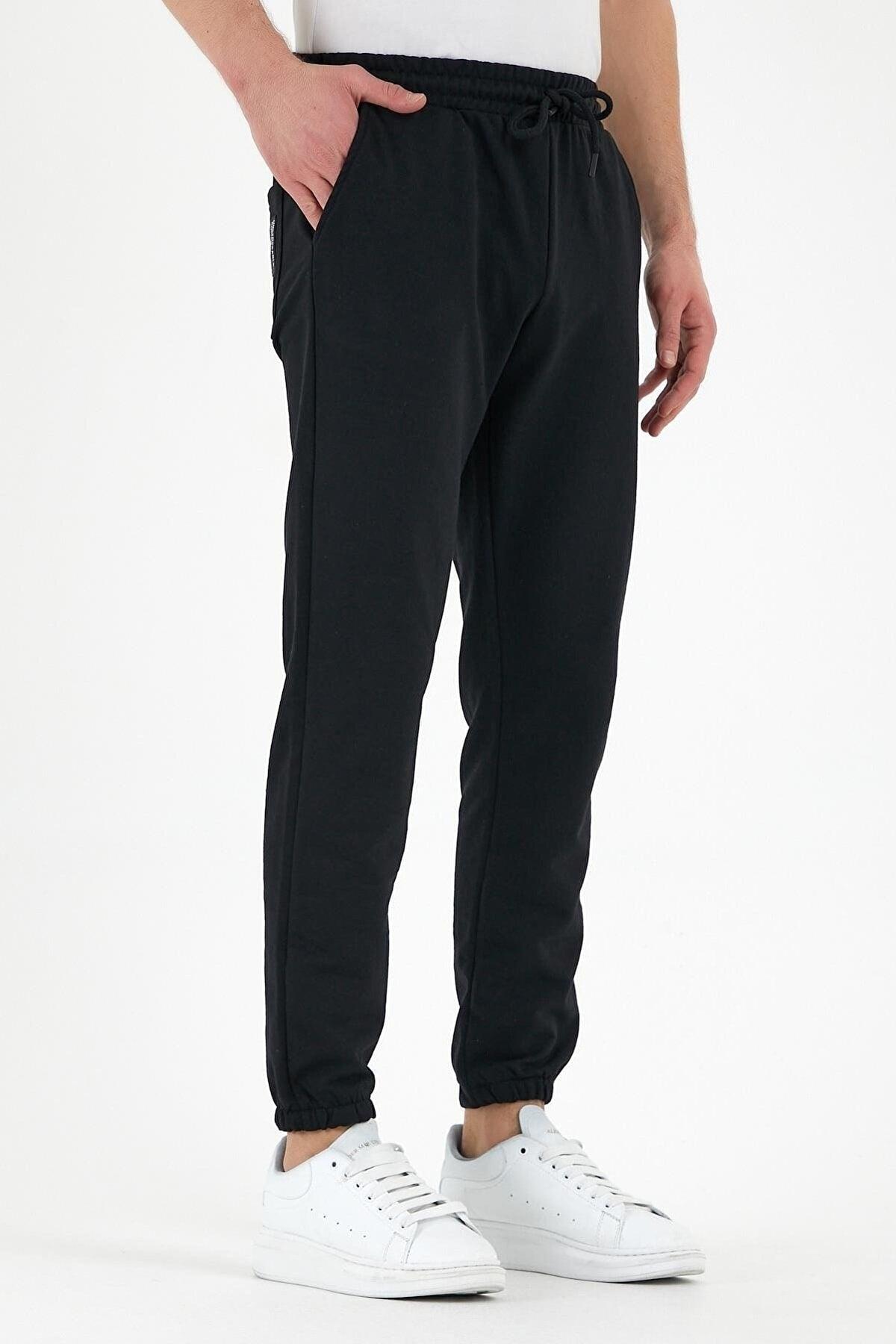 Black Unisex Butterfly Printed Jogger Sweatpants - Swordslife