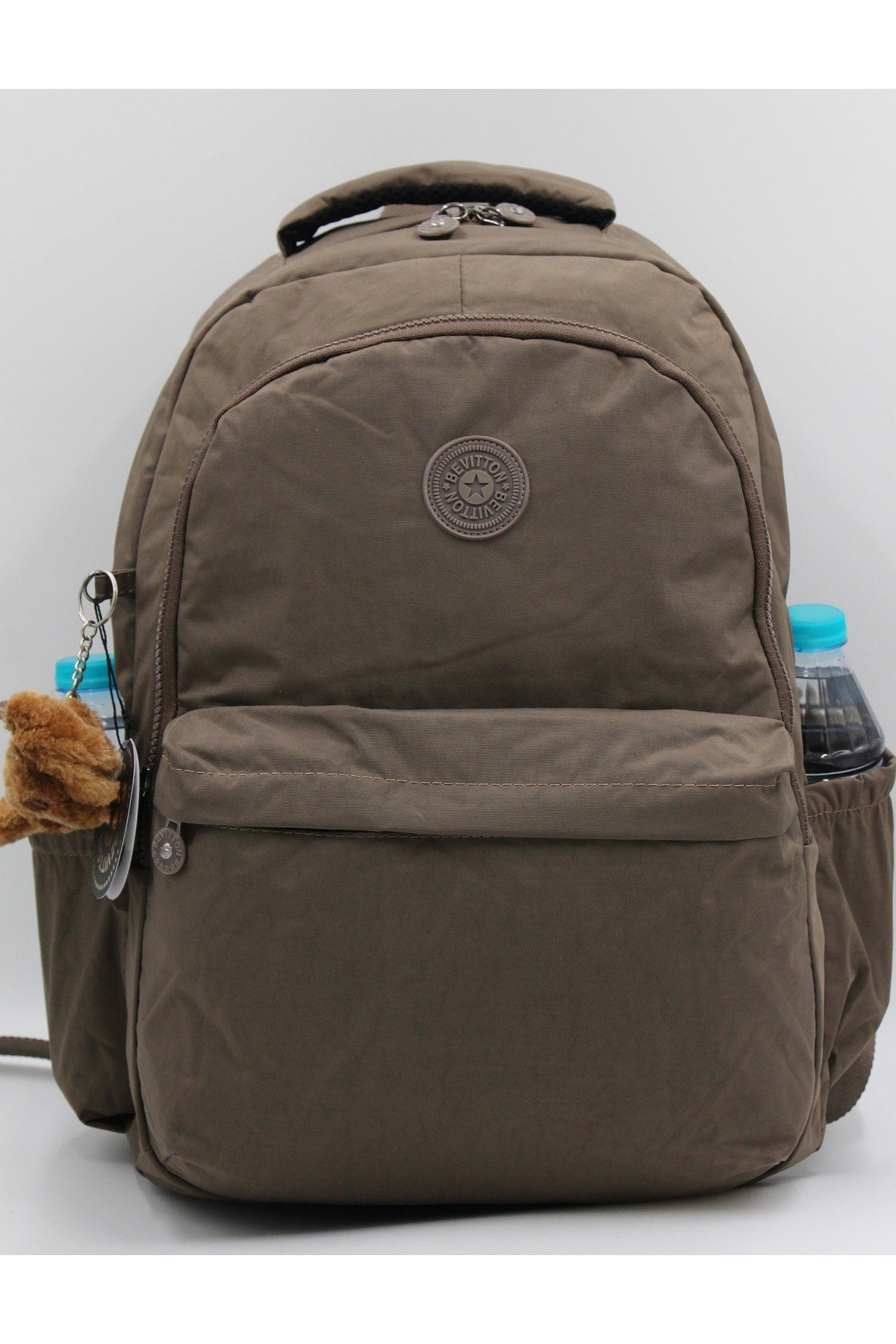 Crinkle Fabric Unisex Mink School Backpack 2200