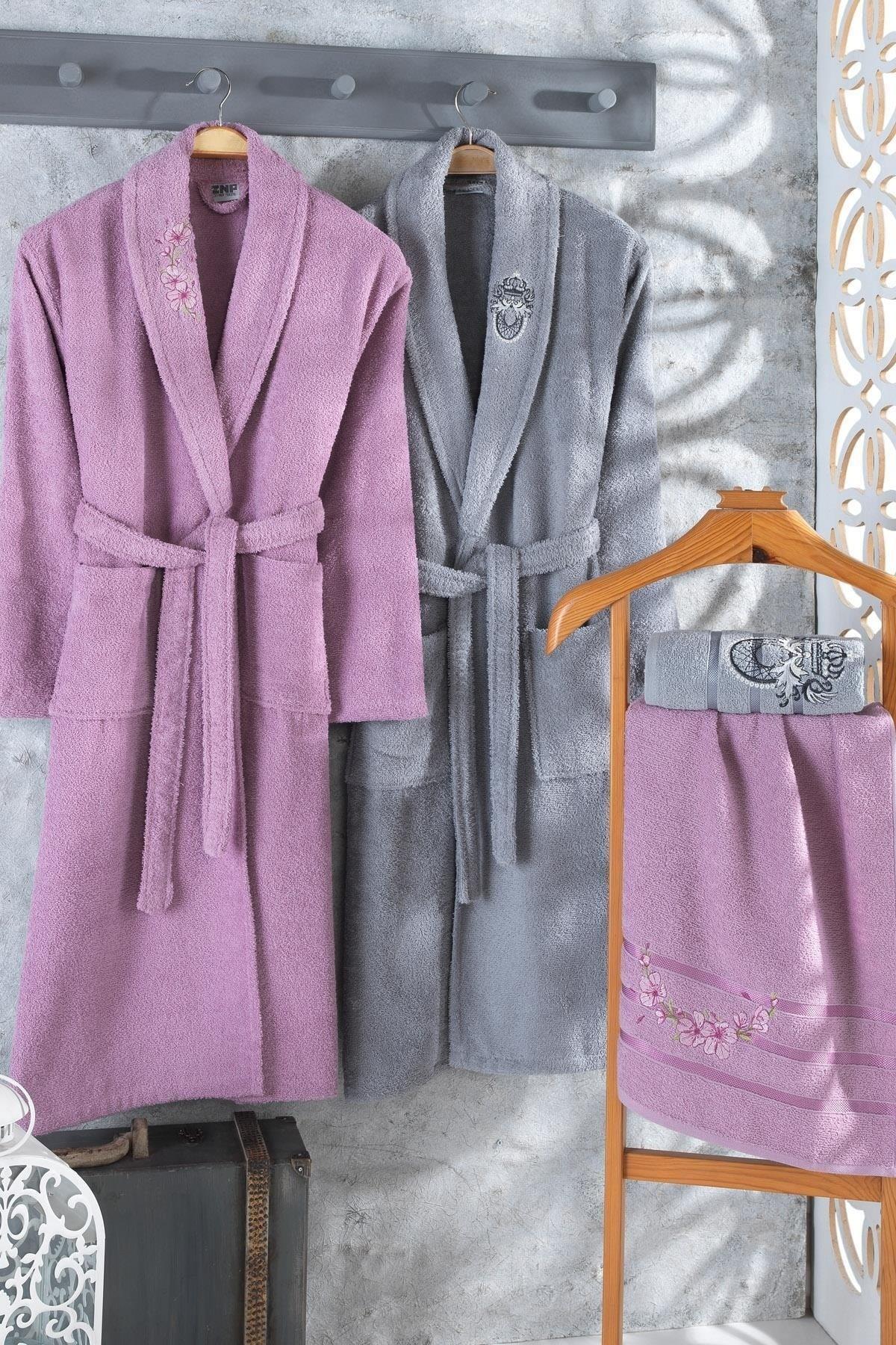 Arya Embroidered Bathrobe Set Bathrobe Set 4 Pcs - Swordslife