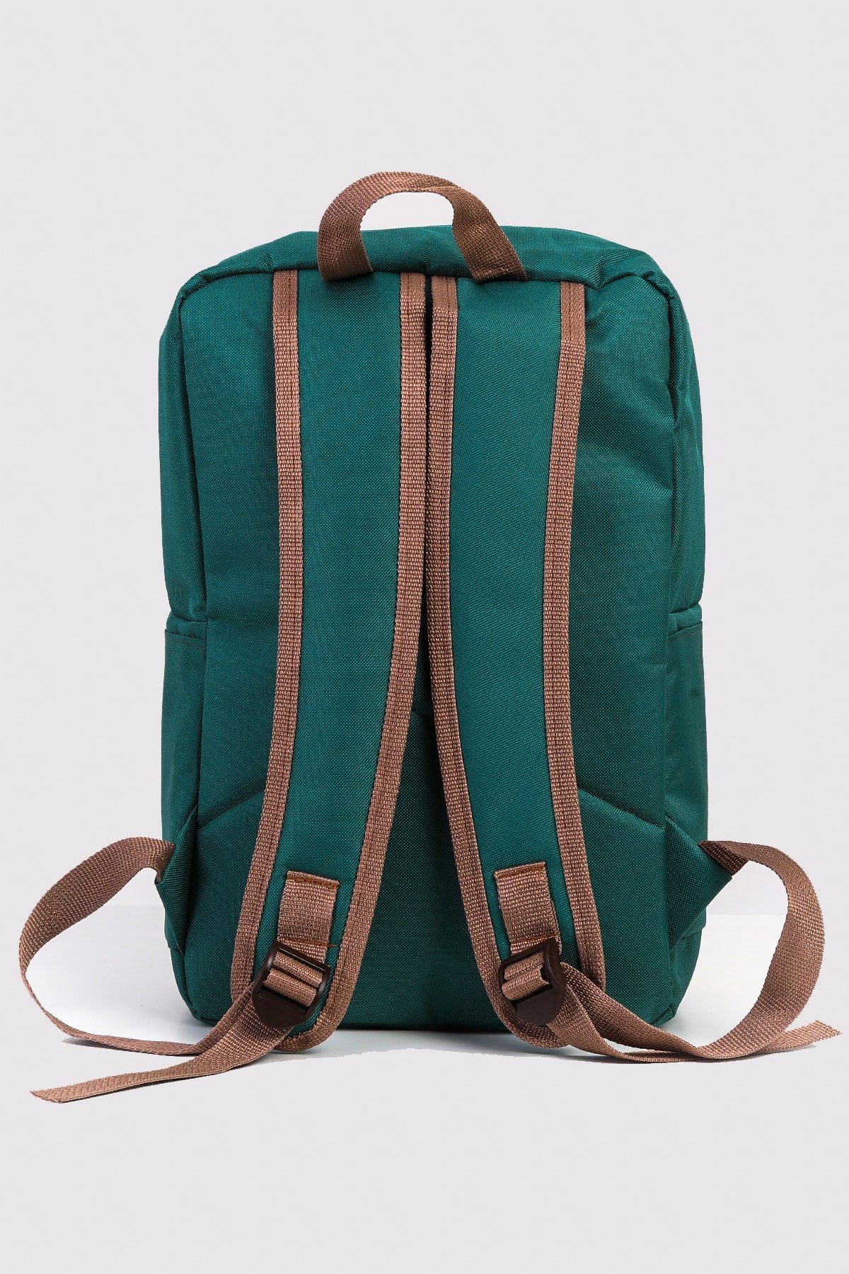 Unisex Green 100% Genuine Leather Detailed Waterproof 15.6 Inch Multi-Compartment Backpack with Laptop Compartment