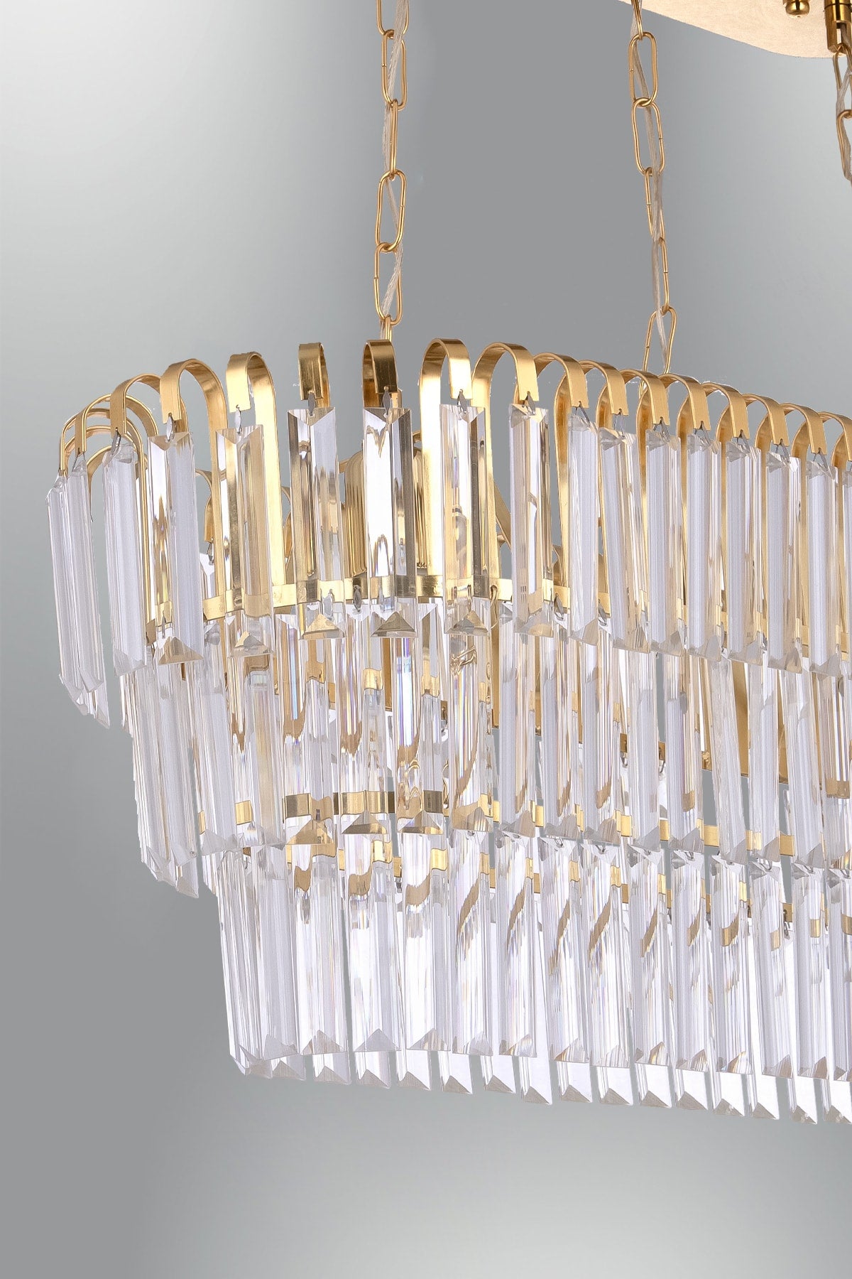 Yellow Waterfall Ellipse Pendant Lamp Chandelier