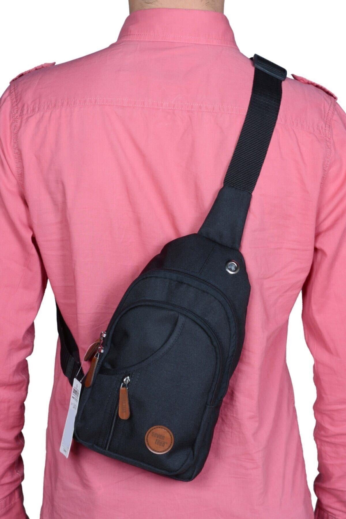 Unisex Black Cross Back And Chest Bag Bodybag Bag