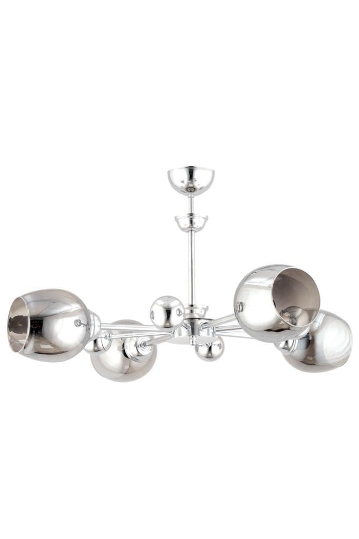 Nairobi 4-Piece Silver Smoked Opaque Glass Chandelier