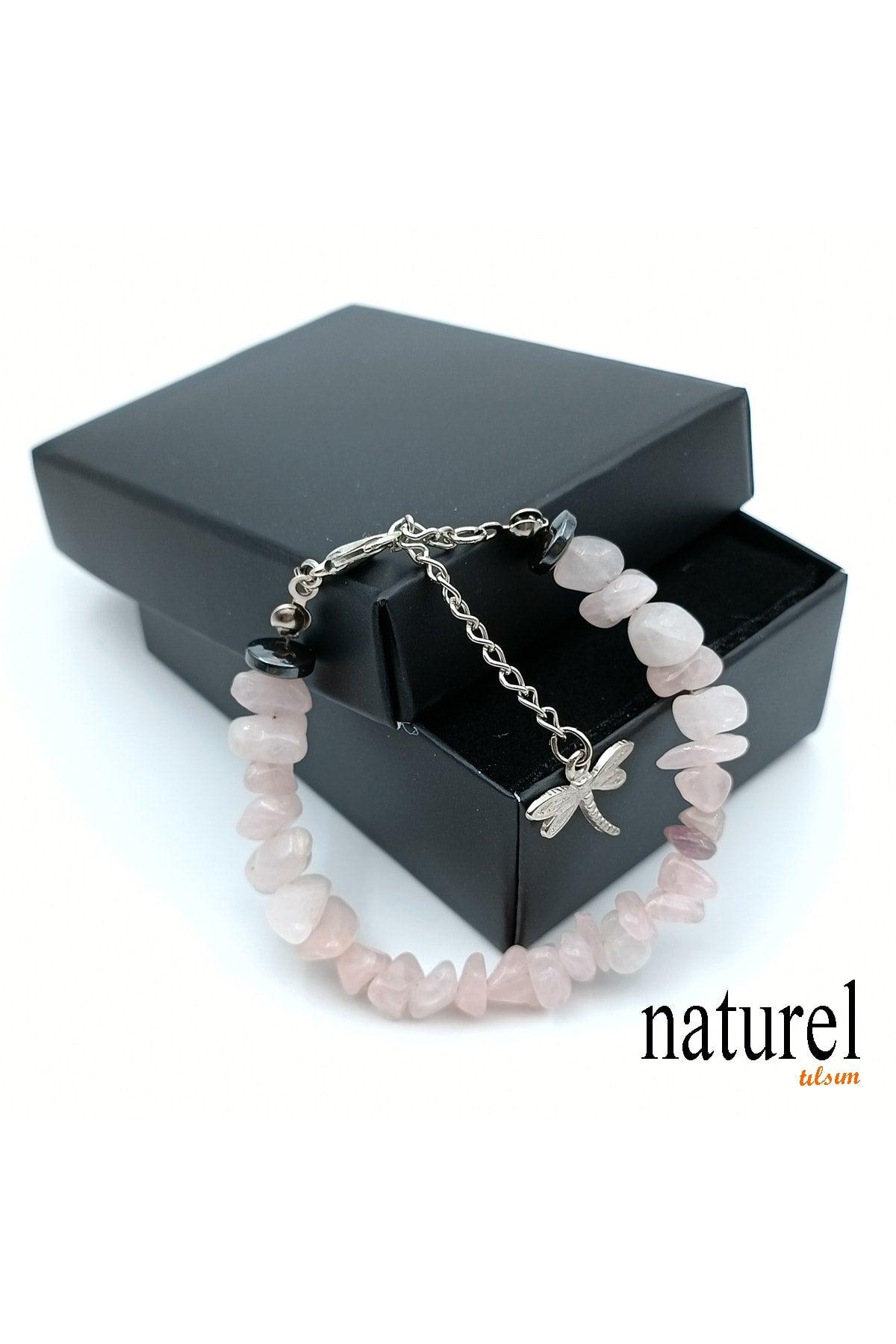 Natural Stone Love Magnet Bracelet - Rose Quartz - - Swordslife