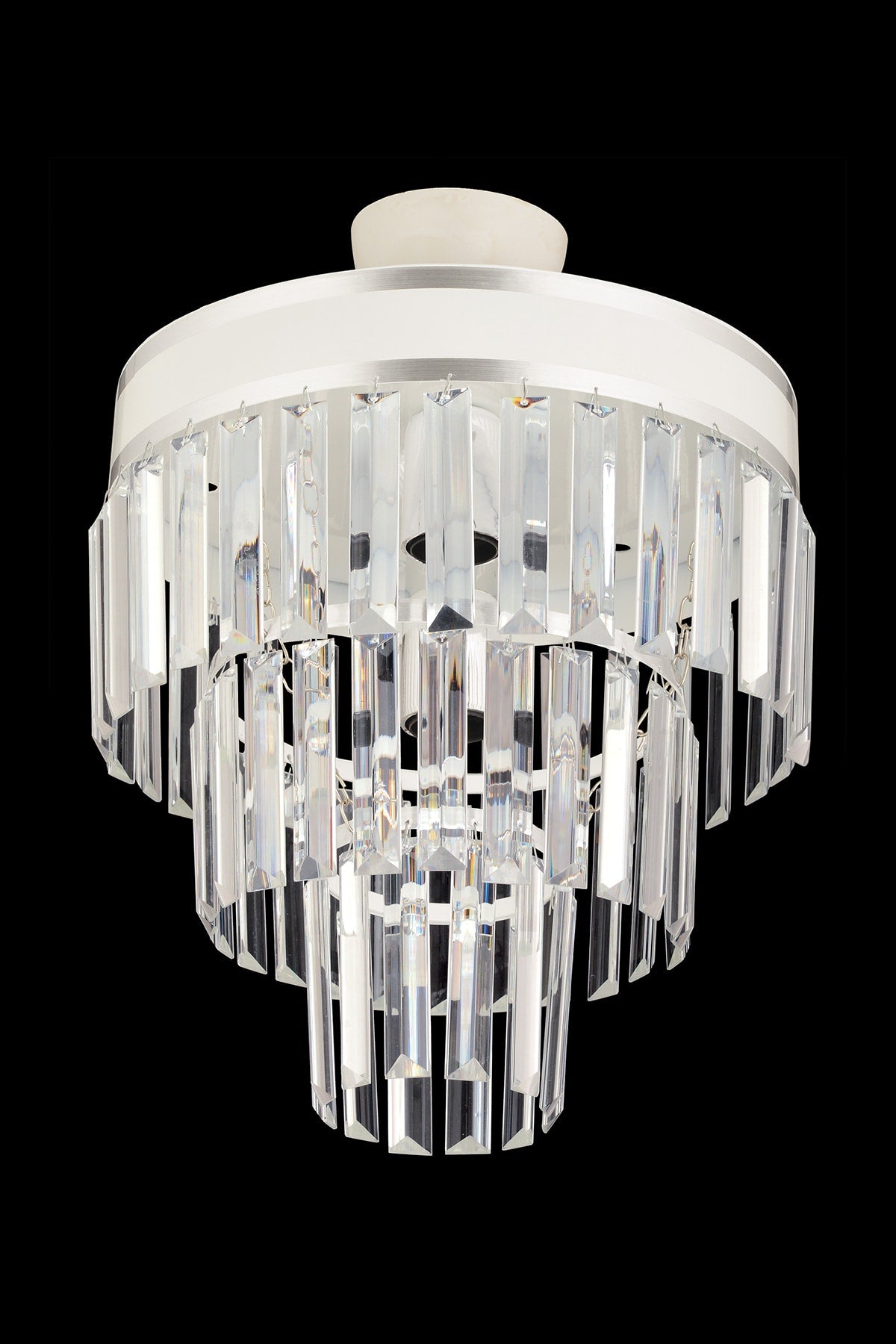 Çağla 3 Piece White Chrome Gilded 30 Luxury Modern Chandelier