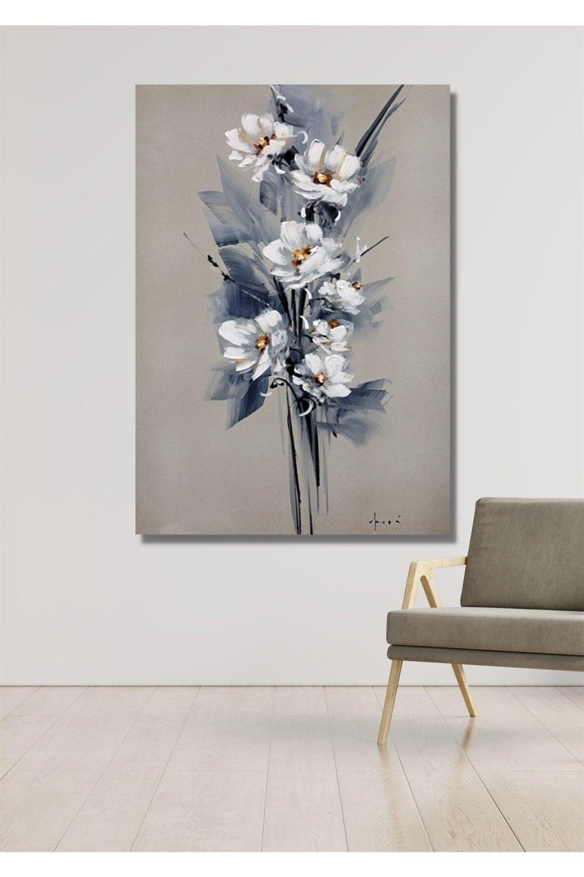 Blue Leaves 70x100cm Canvas Painting Wall Decor For Living Room Living Bedroom Office Hallway Cafe - Swordslife