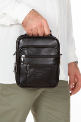 Genuine Men's Genuine Leather Case Hand And Shoulder Bag Strained Sarkmaz Steel Case Bag
