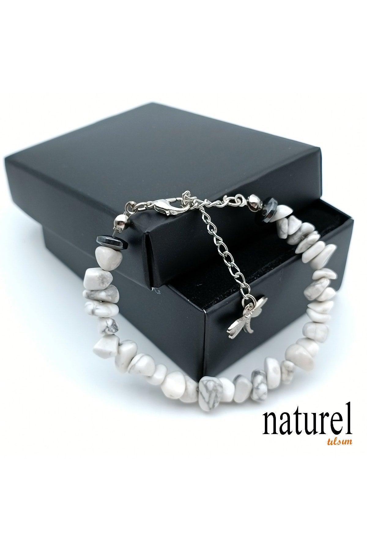 Natural Stone Howlite Women's Bracelet - Broken Natural Stone - Gift Bracelet - Swordslife