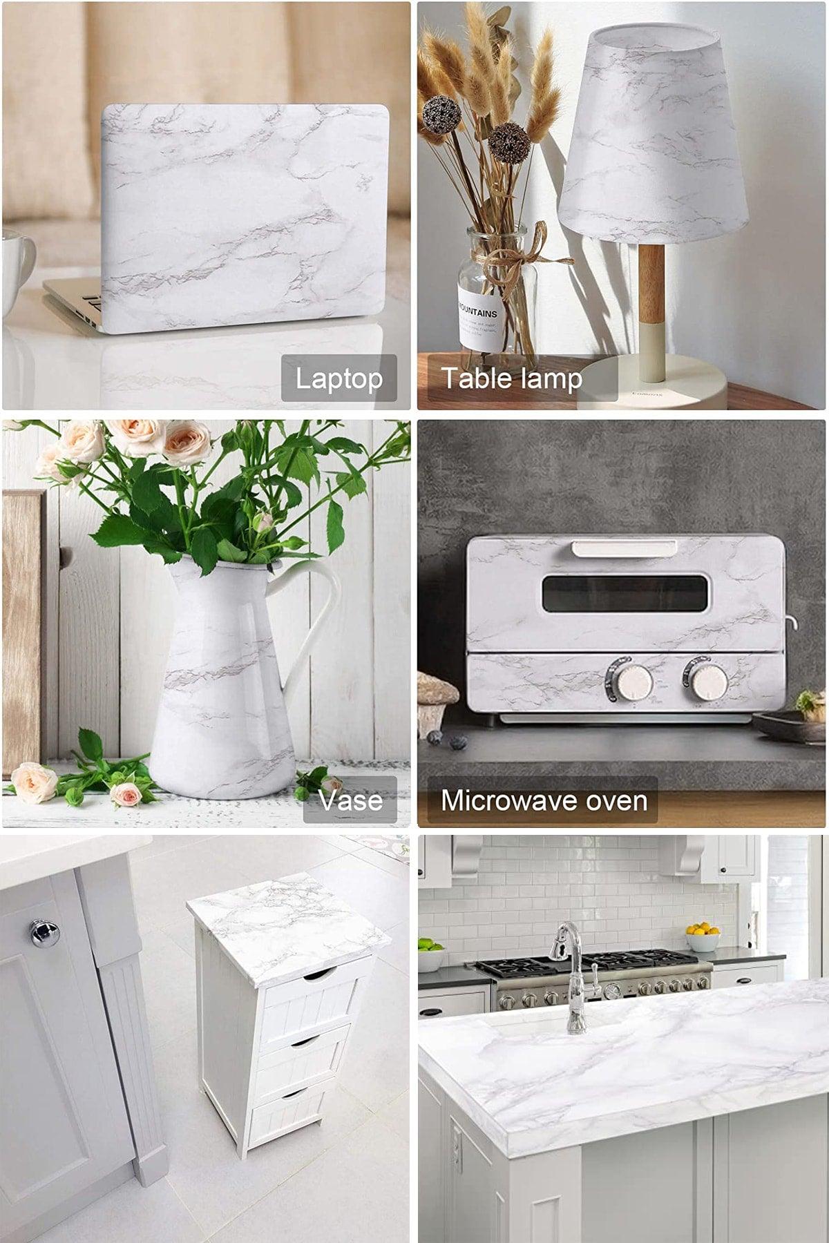 Self Adhesive Marble Pattern Kitchen Bathroom Countertop Wall And Table Covering (60cmx100cm) - Swordslife