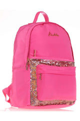 Pink Sequin School Bag and Pencil Holder Set - Girls