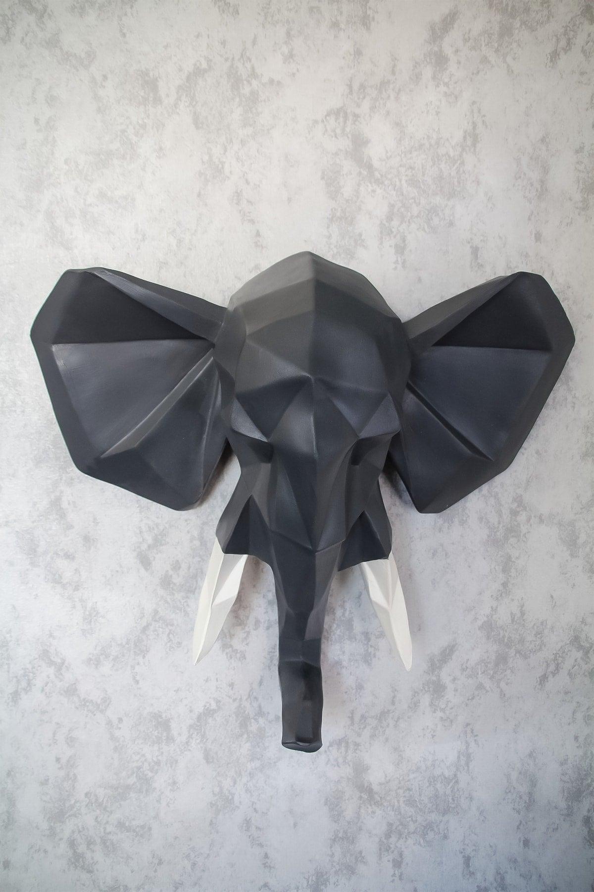 Geometric Elephant Head Wall Decor Sculpture - Swordslife