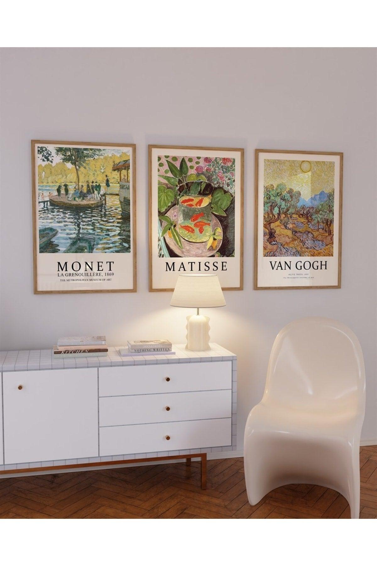 Monet Matisse Van Gogh 3 Piece Painting, Poster Set - Unframed - Swordslife