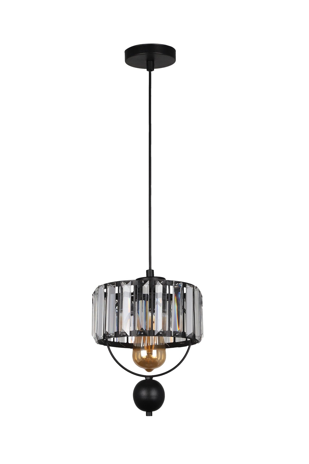 Gallon Single Lux Crystal Black Pendant Lamp Chandelier