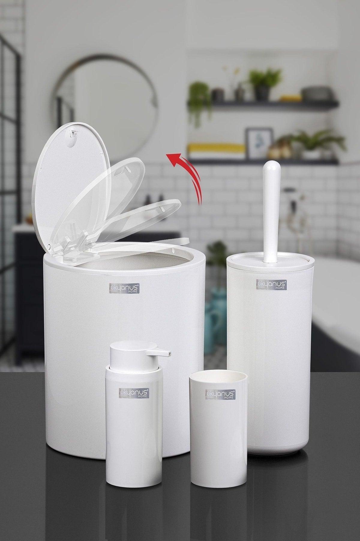 White Round 4 Pcs Bathroom Set - Swordslife