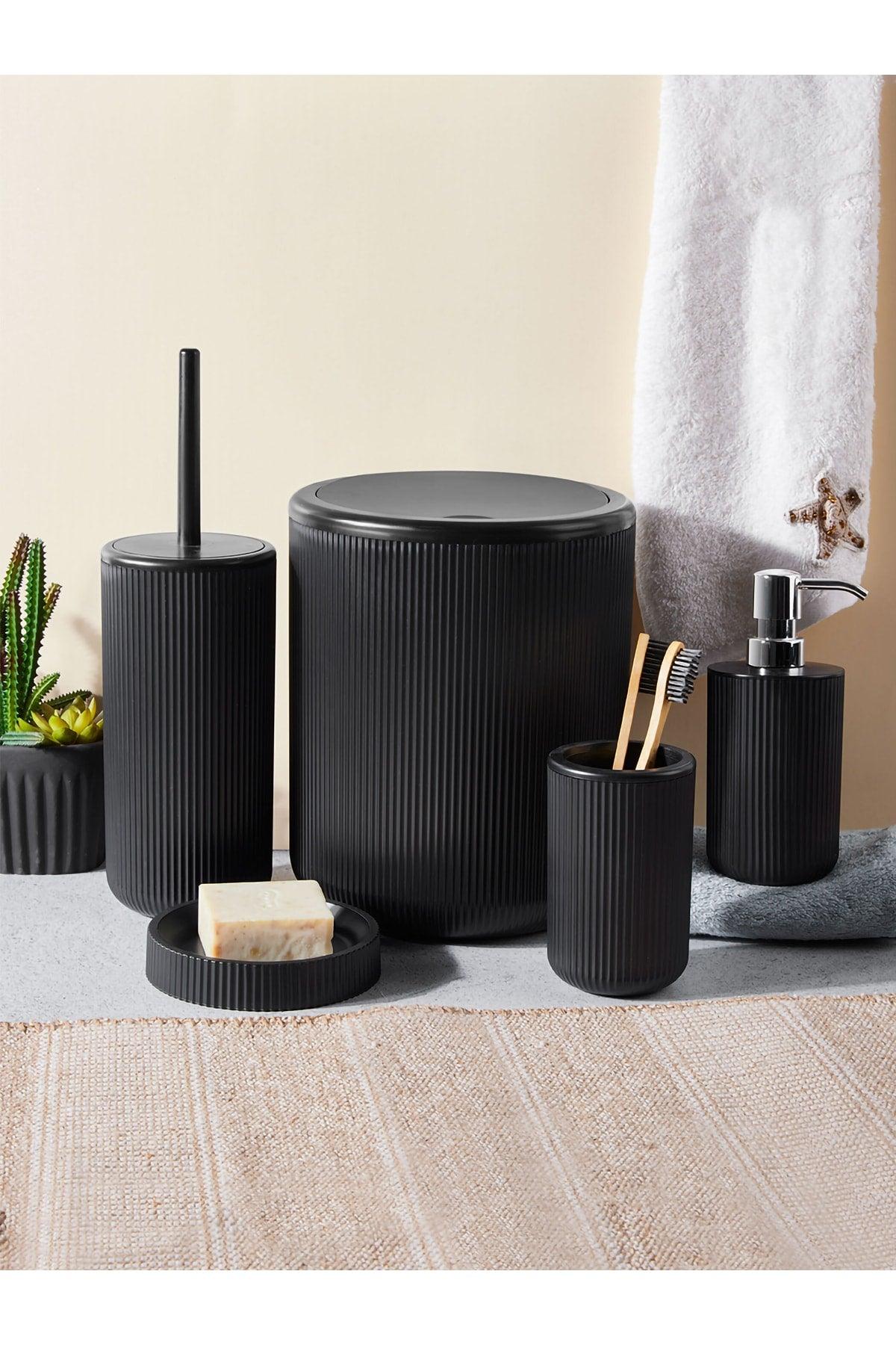 Marlon-Dante 5 Piece Bathroom Set Black - Swordslife