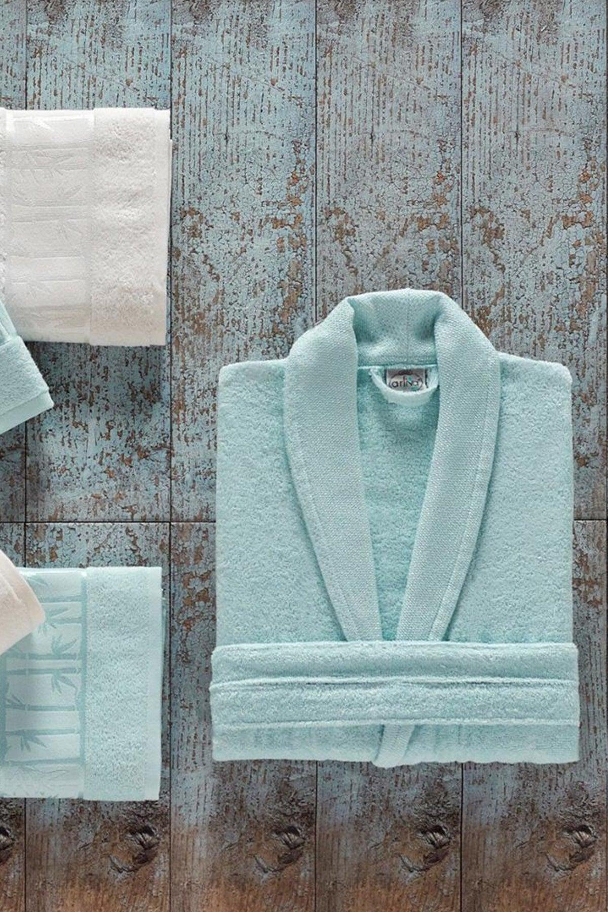 Arliva Bamboo Family Bathrobe Set Mint Cream - Swordslife