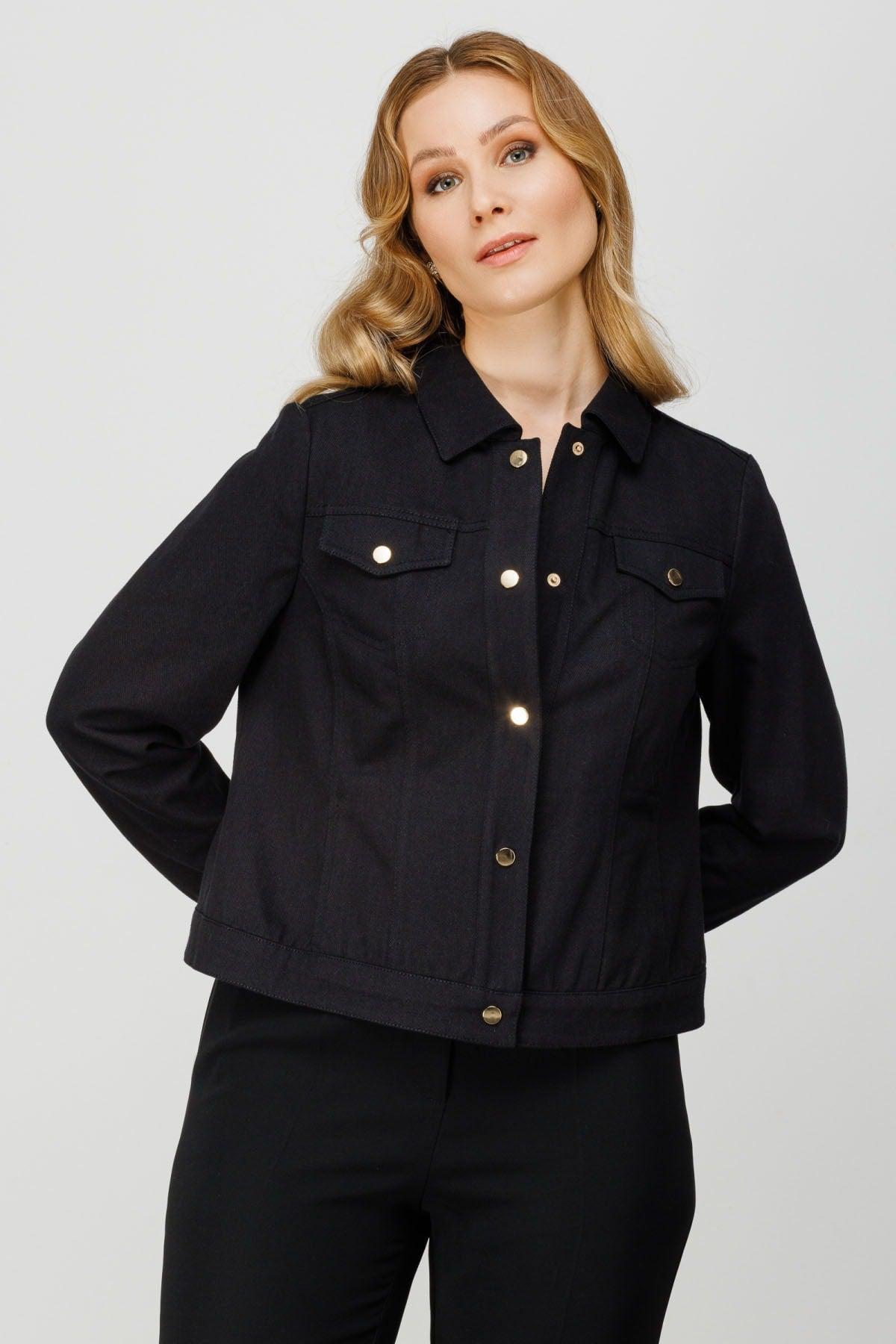 Women's Denim Coat 6382 Black - Swordslife