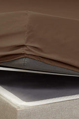 100x200 Single Elastic Combed Cotton Bed Sheet 100% Cotton Brown - Swordslife