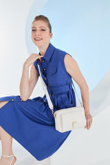 Print Ecru Women's Shoulder Bag 05PO23Y1726