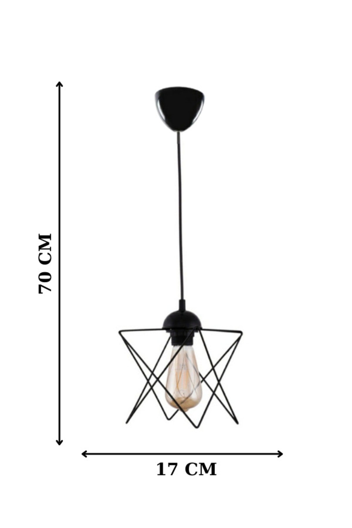 Black 3 Single Pendant Lamp Zigzag Chandelier