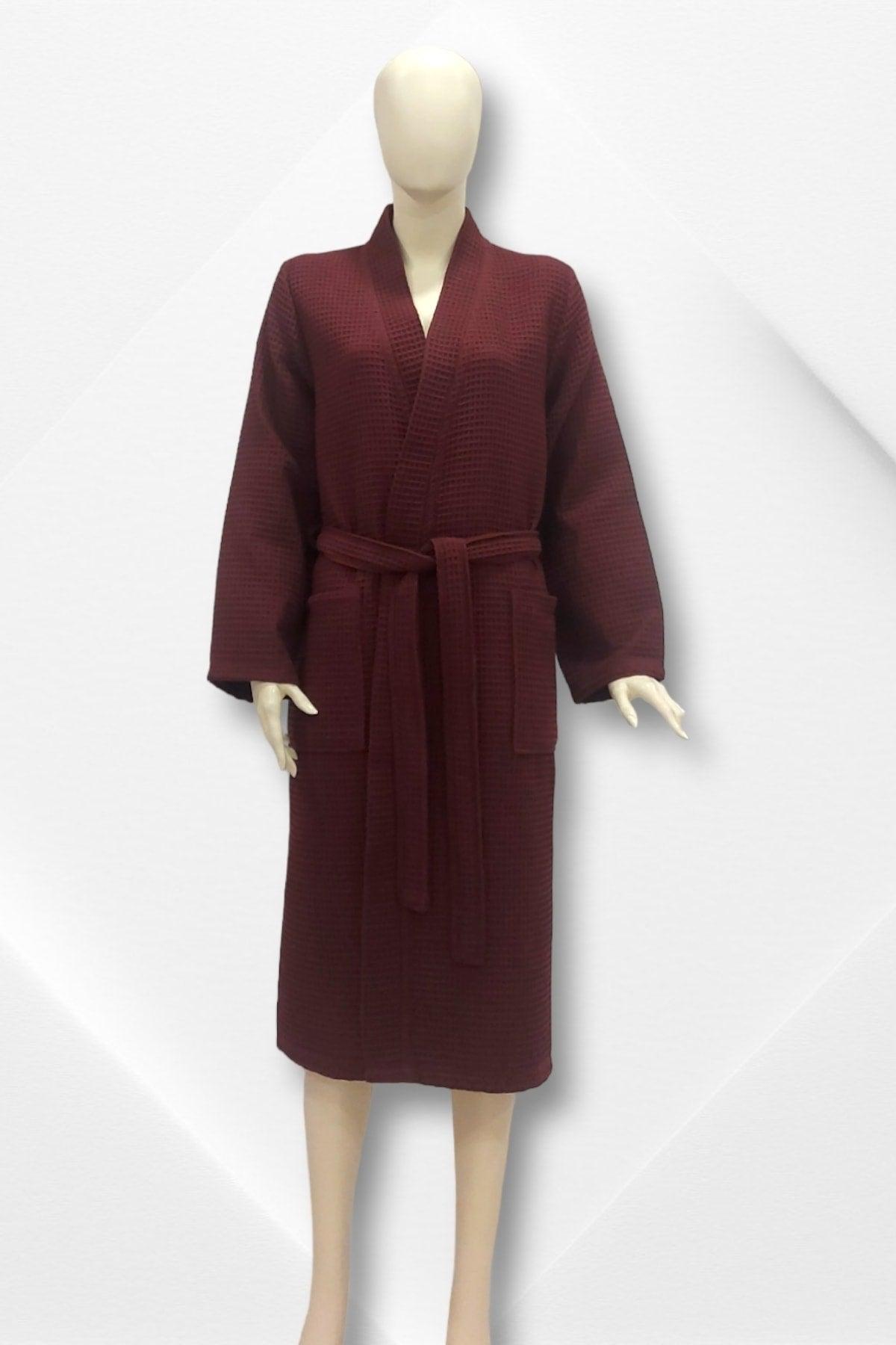 100% Cotton Waffle Pattern Women's Pique Bathrobe - Swordslife