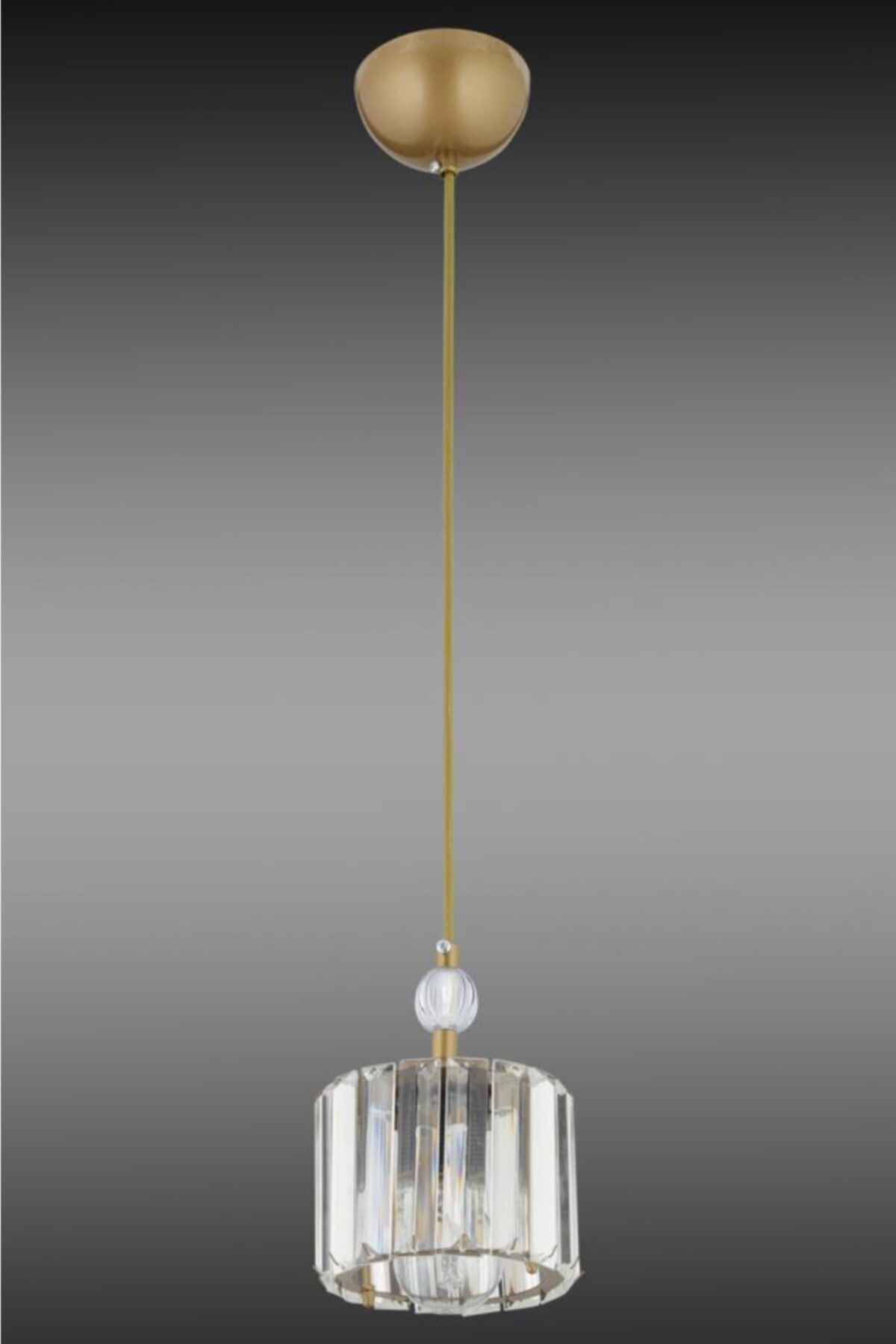 Dolunay Single Tumbled Stone Y-10 Crystal Stone Plumbing Chandelier