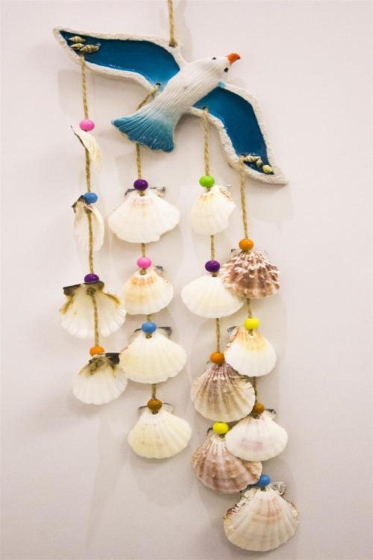 Flying Seagull Shell, Beads, Decorative Accessory Wall Ornament, Balcony Ornament, Garden Ornament - Swordslife