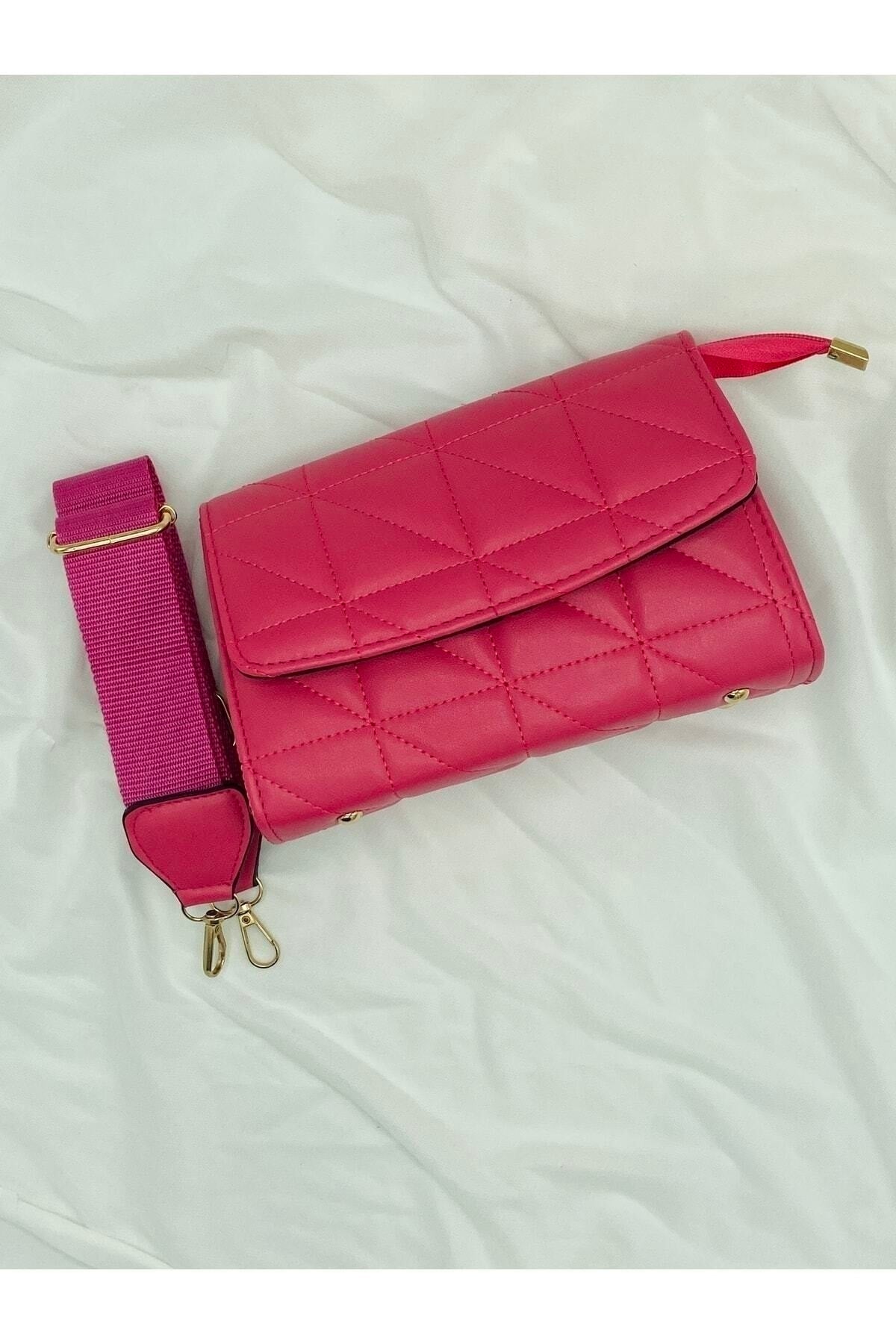 Bagbest Fuchsia Column Strap Quilted Women's Shoulder Bag