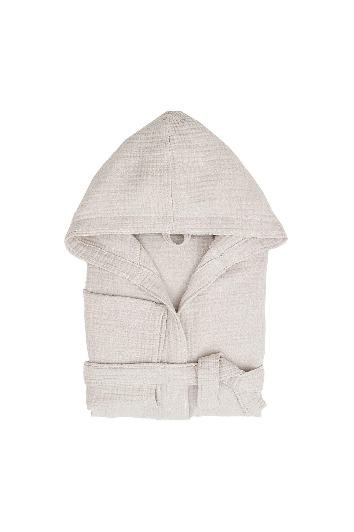 Hooded Muslin Bathrobe - Linen - Swordslife