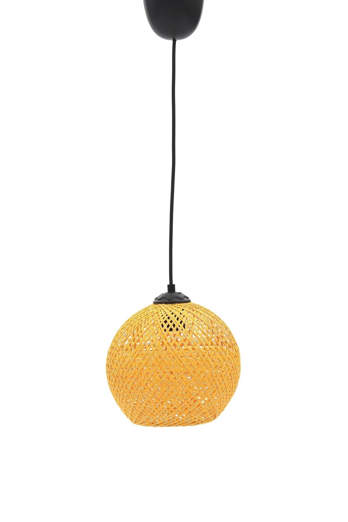 Balle Yellow Pendant Lamp Ball Chandelier Black Cable