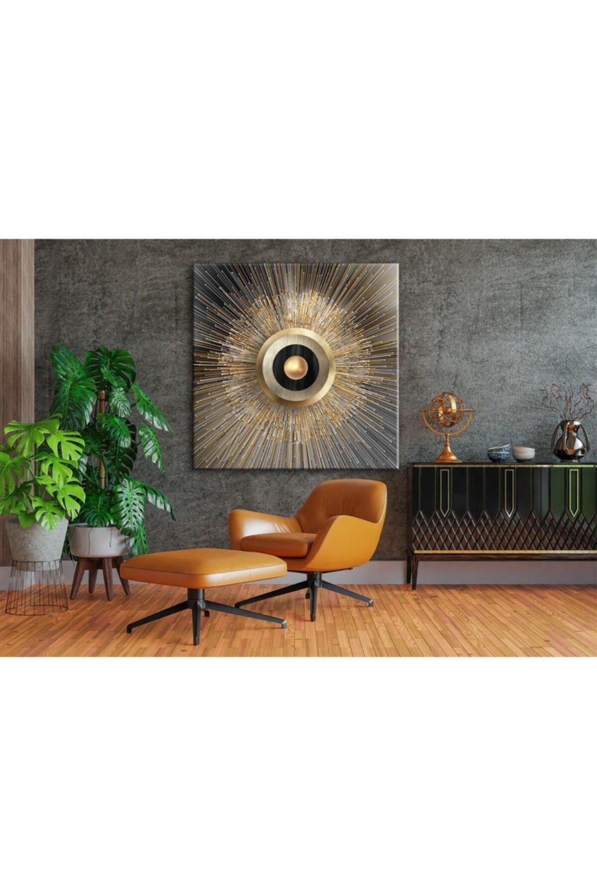 Modern Luxury Gold Geometric Abstract Decorative Canvas Painting - Voov1934 - Swordslife