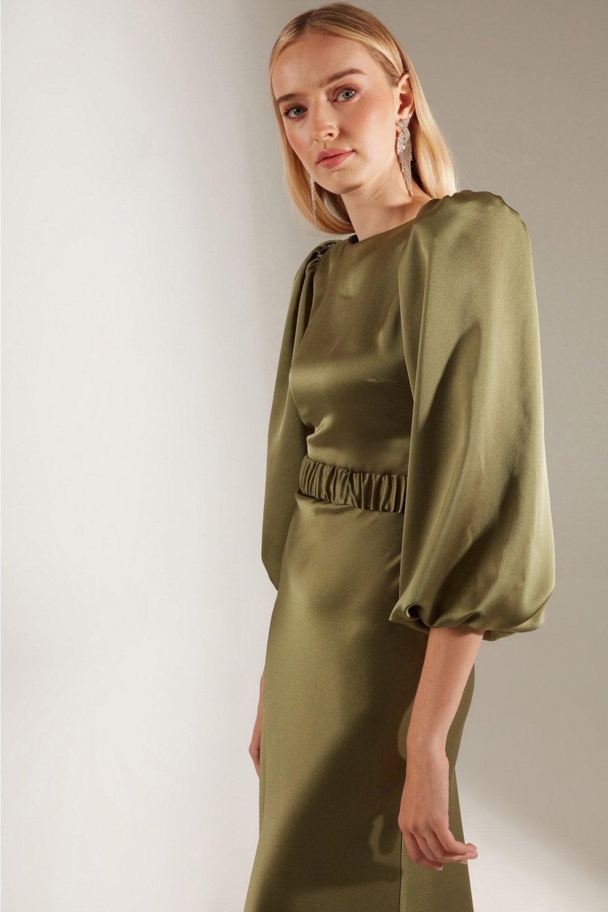 Heleny Special Design Khaki Engagement Dress - Swordslife