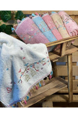 Cotton Flora Lattice Embroidered Tasseled 6 Pcs 50x90 Hand Face Towel Set - Swordslife