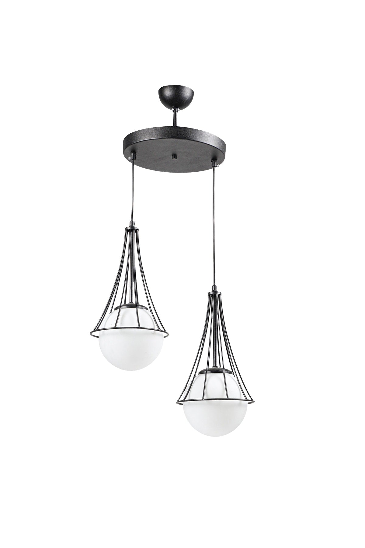 Lapis 2nd Black-white Globe Glass Chandelier