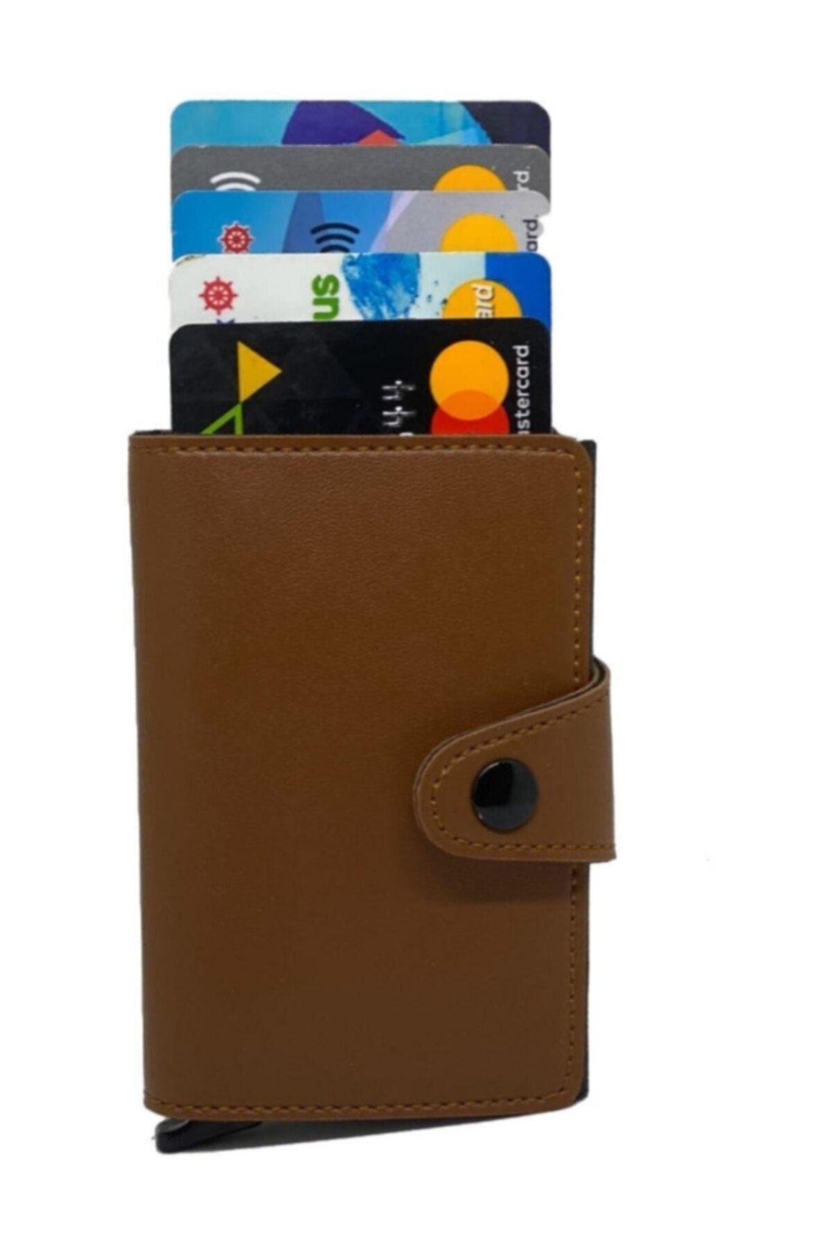Taba Automatic Mechanism Faux Leather Men's Wallet Card Holder