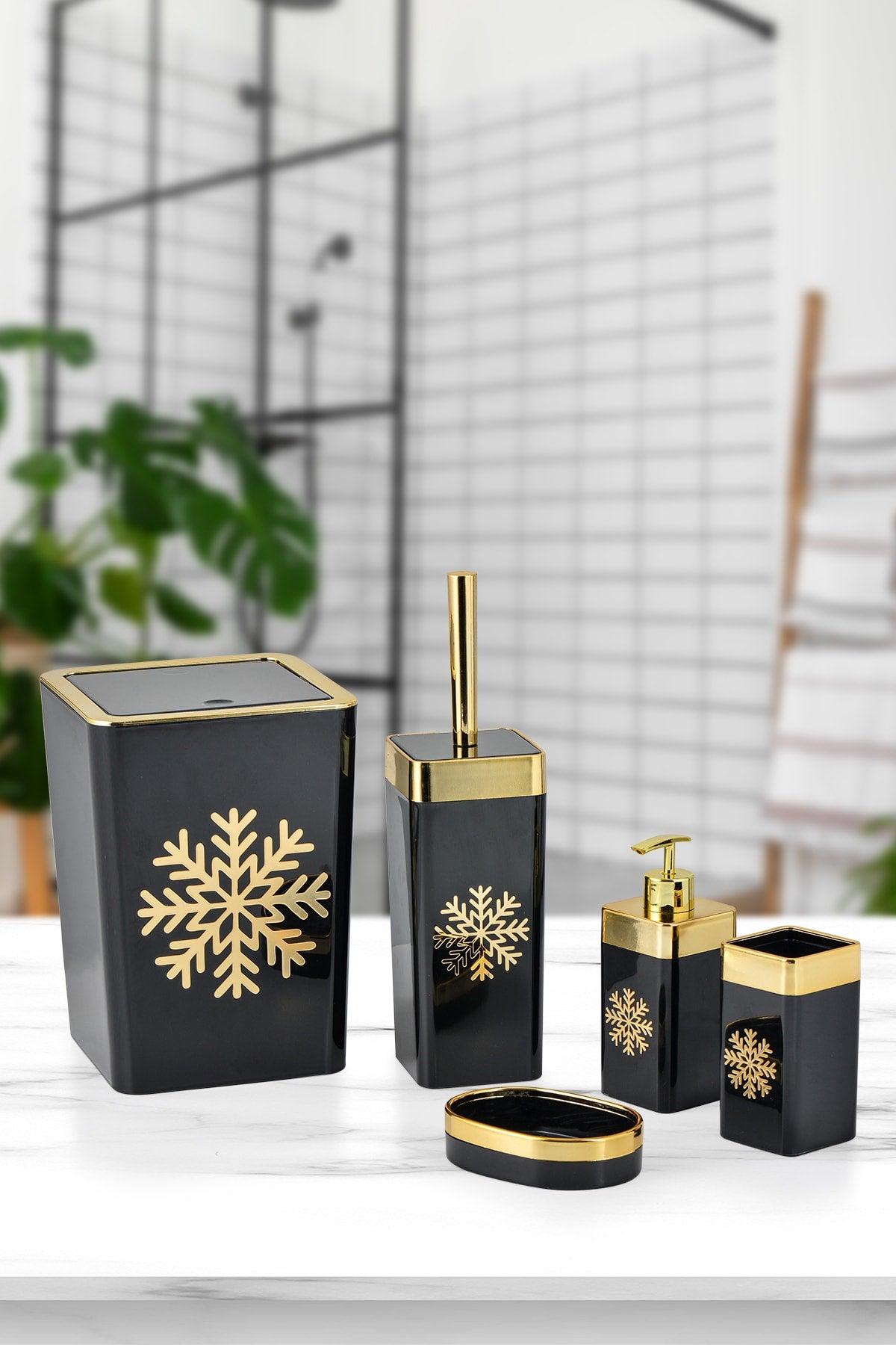 5 Piece Prestige Kar Square Gold Bathroom Set - Swordslife