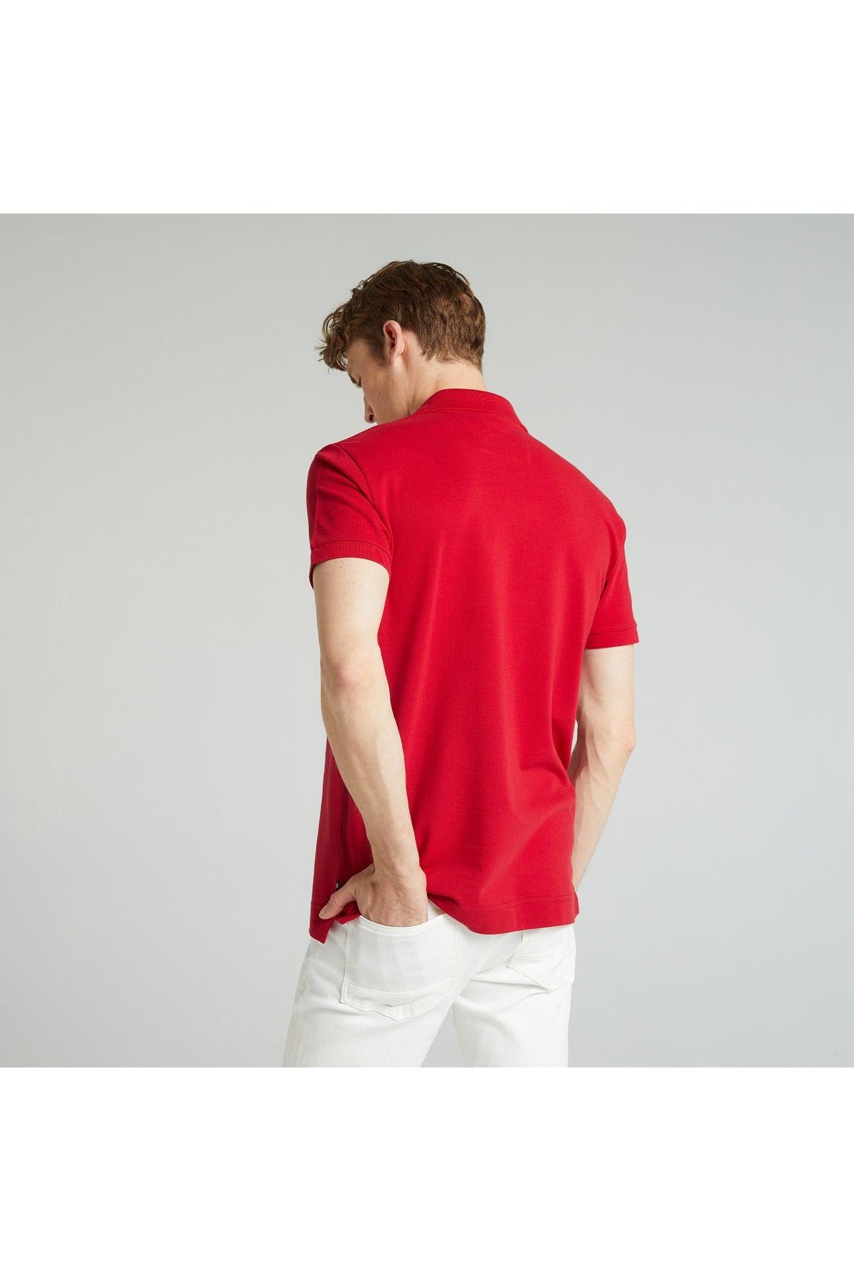 Men's Red Classic Fit Short Sleeve Polo