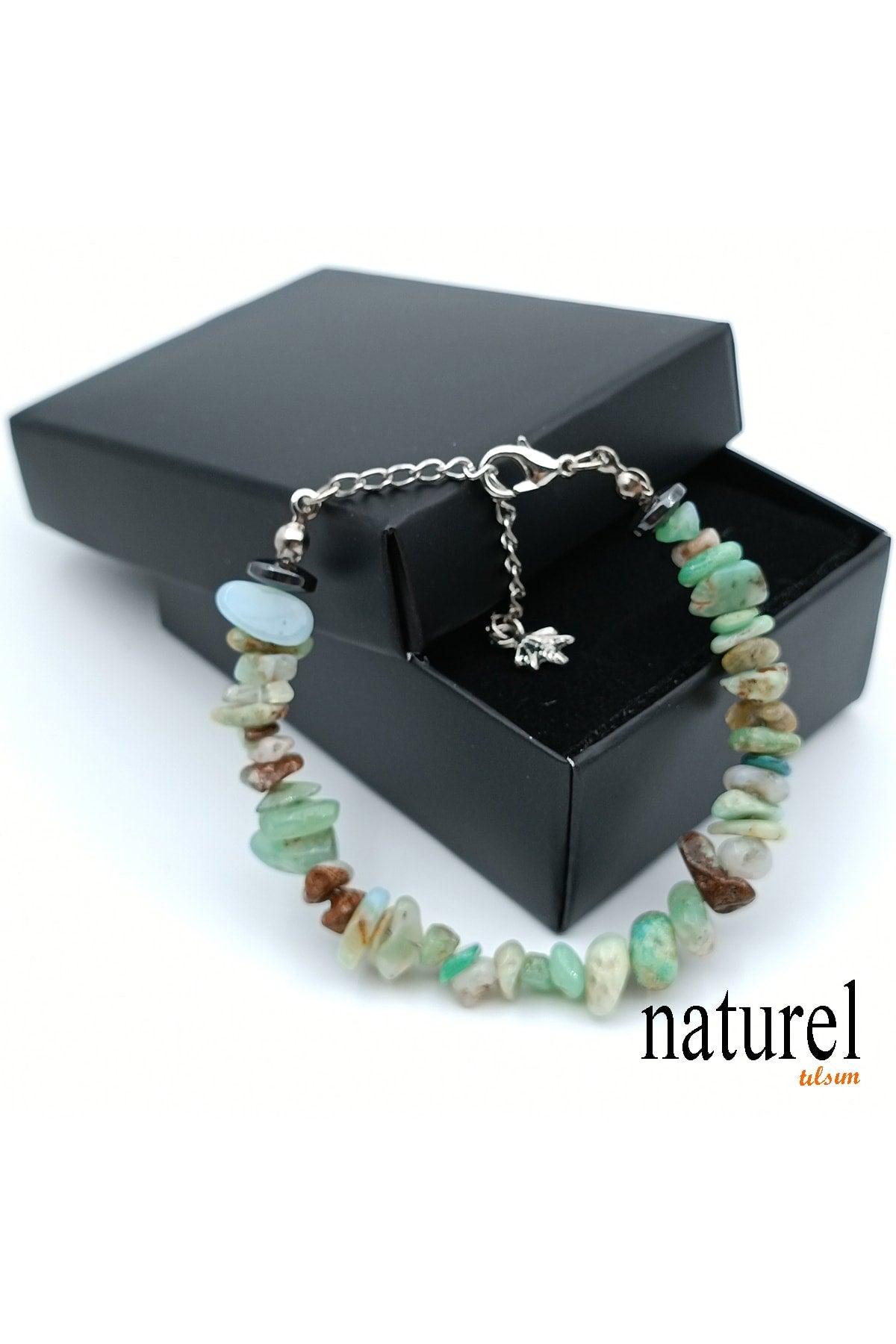 Natural Stone Chrysoprase Women's Bracelet - Broken Natural Stone - Gift Bracelet - Swordslife