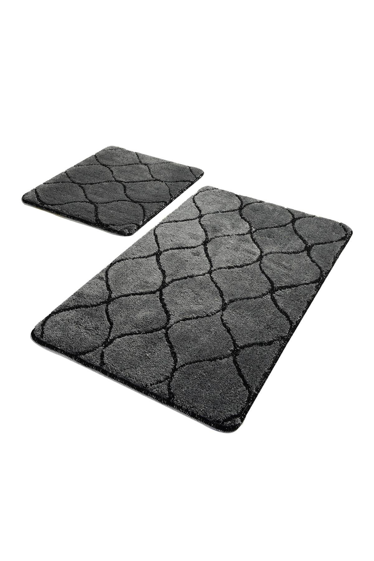 Infinitiy Anthracite Set of 2 Bathroom Carpet Mat Set, Closet Set - Swordslife