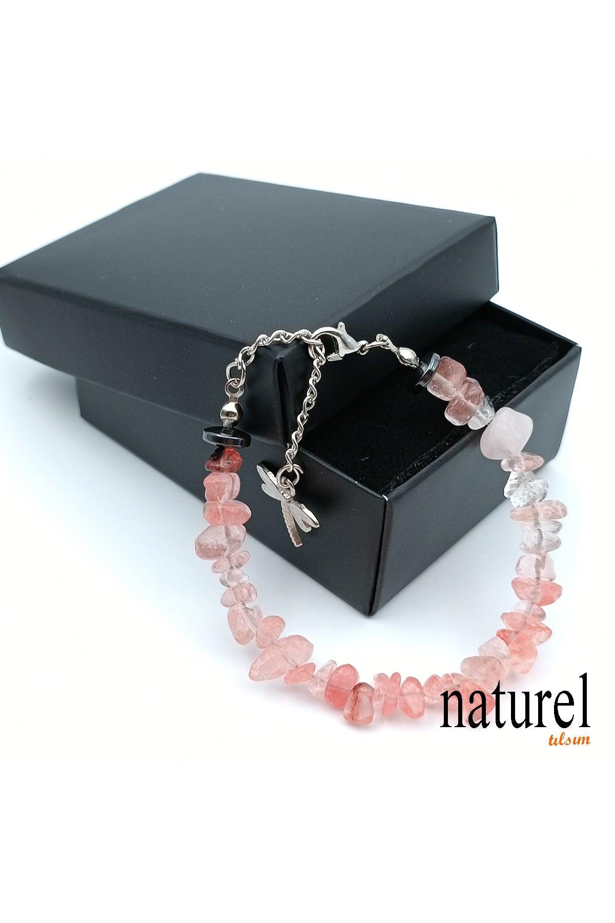 Natural Stone Rose Quartz Women's Bracelet - Broken Natural Stone - Gift Bracelet - Swordslife