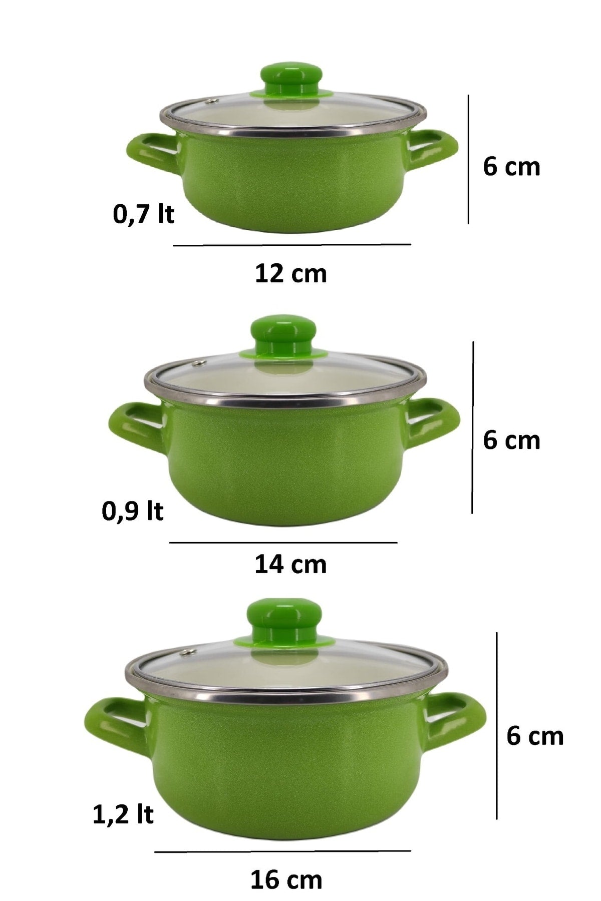 Mini Cookware Set Enamel 6 Pieces Storage Container Set