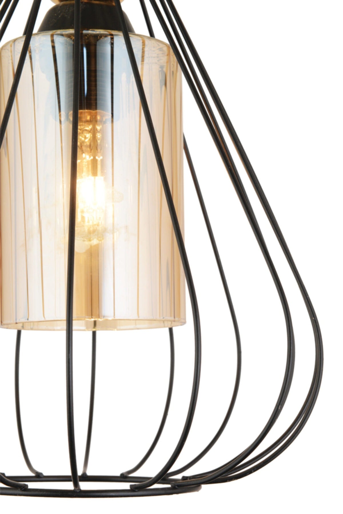 Single Tulip Black Modern Downward Facing Chandelier