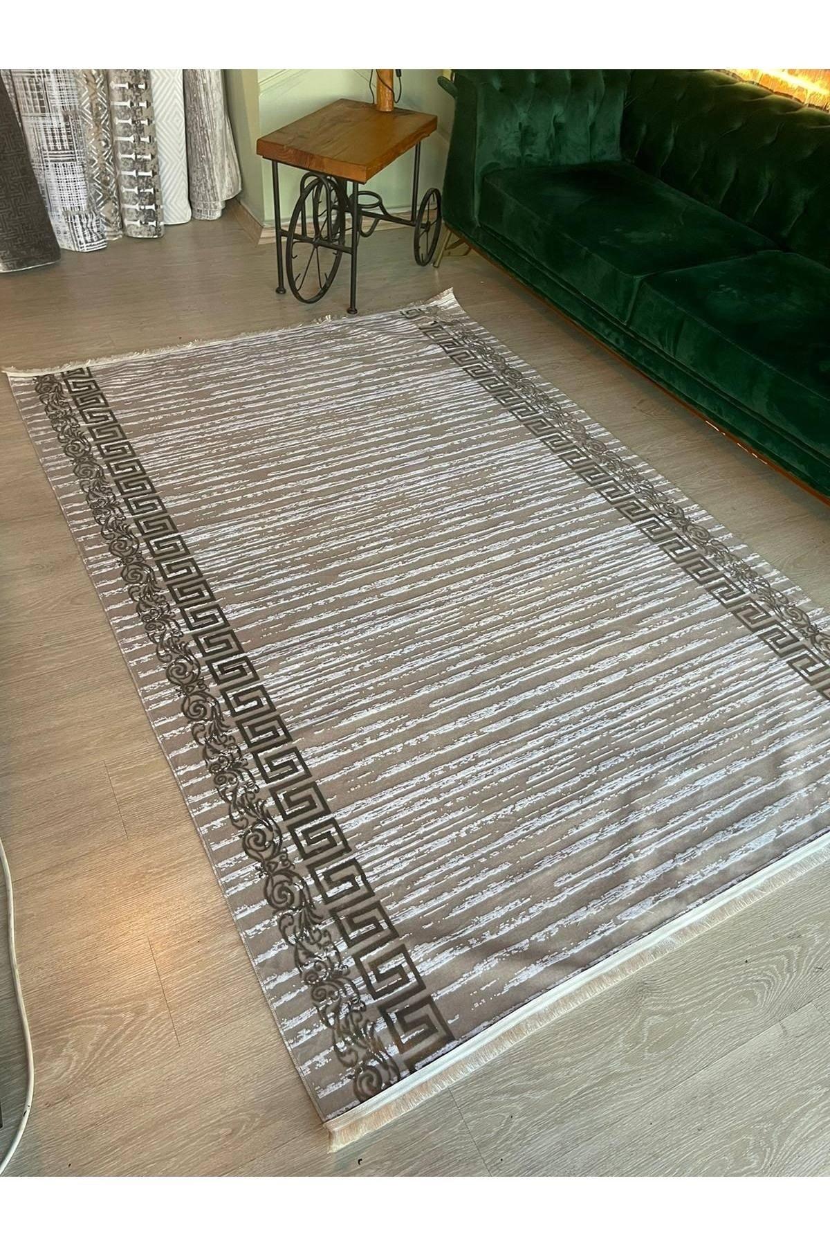 4 Seasons Modern Woven Carpet Fringed, Stain Resistant.(Special Sizes Can Be Made.) gray - Swordslife