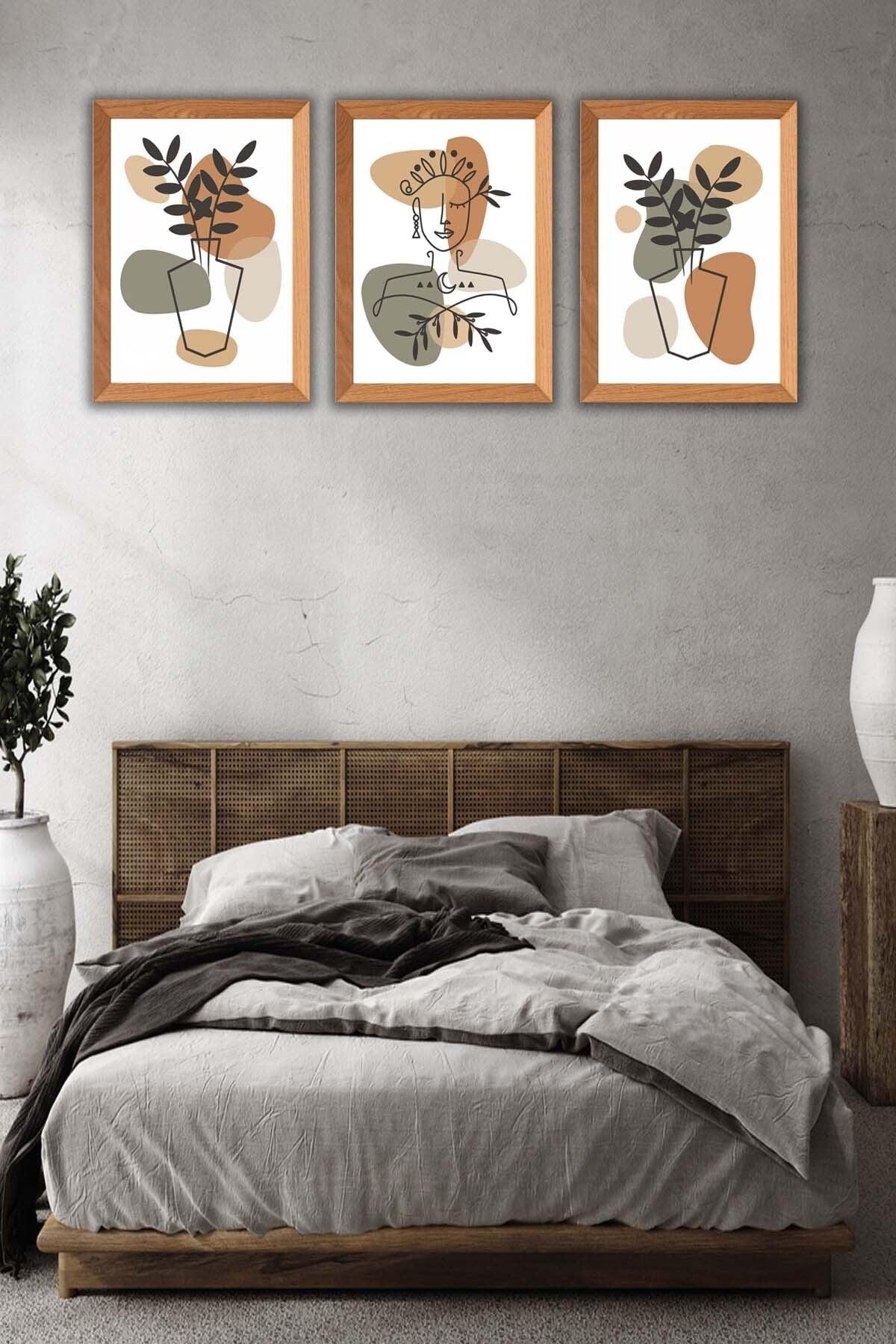 3-Piece Bohemian Artistic Wooden Frame Look Painting Set - Swordslife