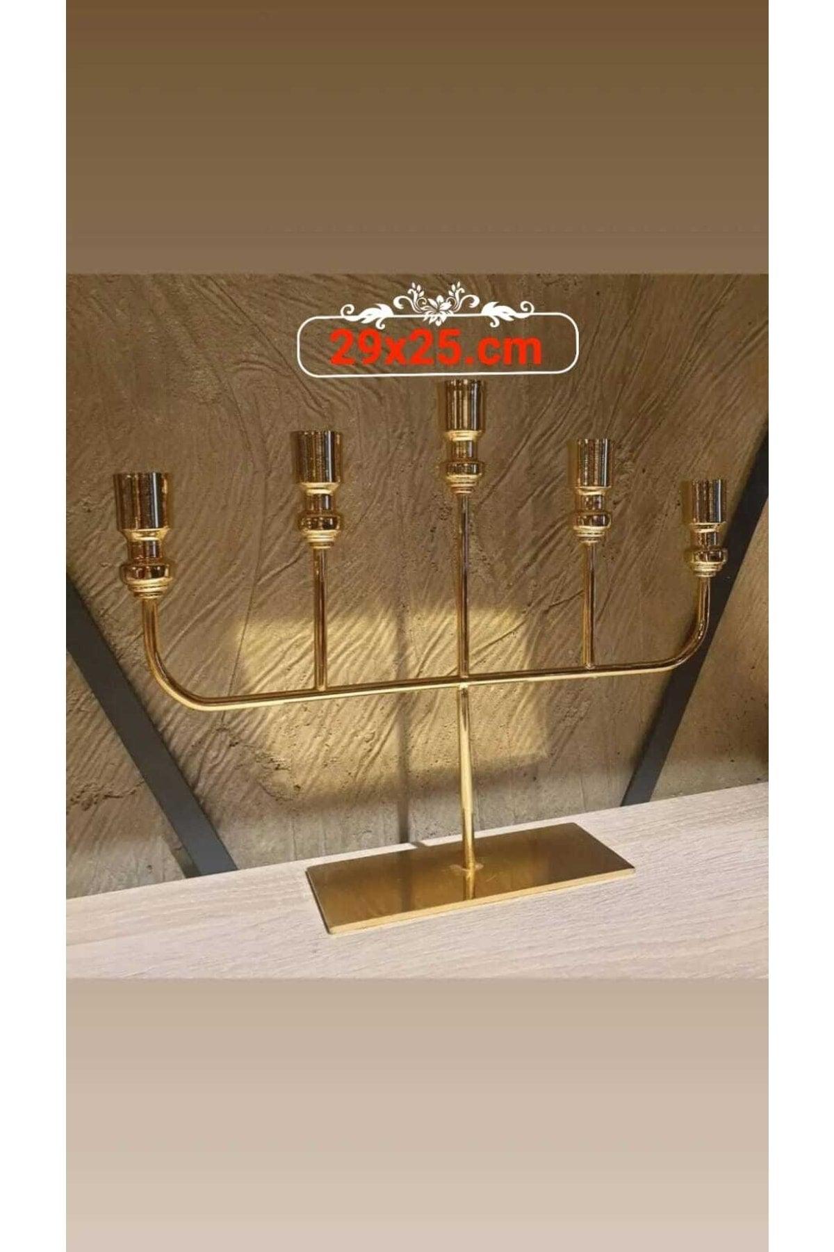 Laura Gold Plated 5 Lux Candlestick - Swordslife