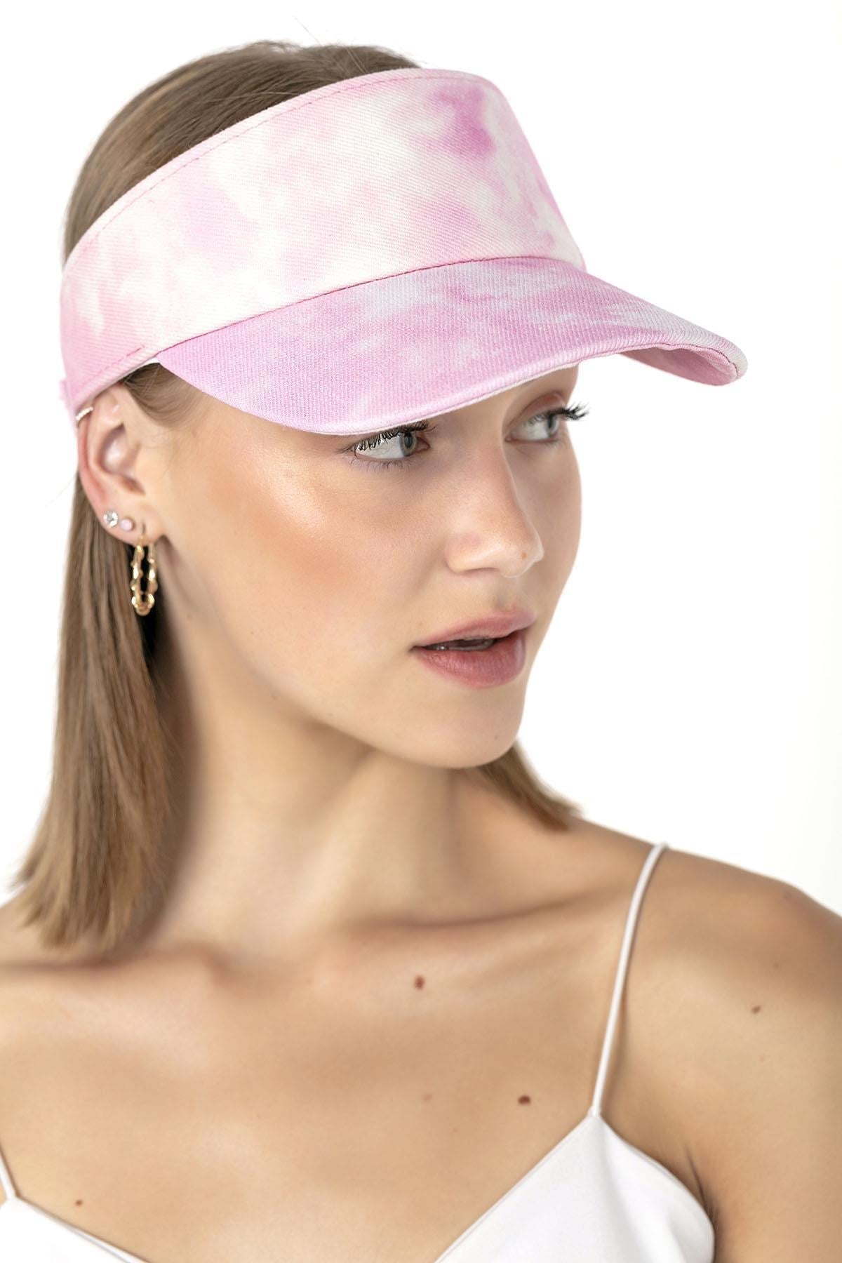 14121 Batik Patterned Pink Visor Hat