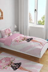 Big Rose Bouquet Girl Patterned Single Baby Kids Duvet Cover Set