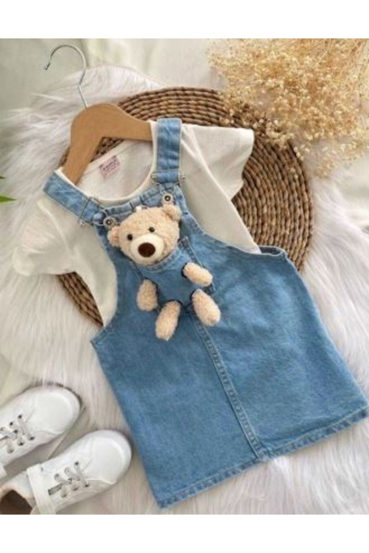 Teddy Bear Jeans Gilet / Denim Dress